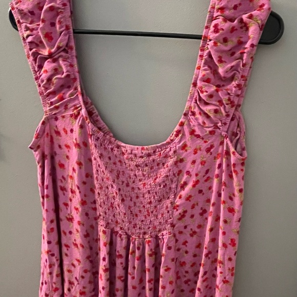 Wild Fable Ruched Pink Mini Dress with Tie Front - Picture 3 of 3